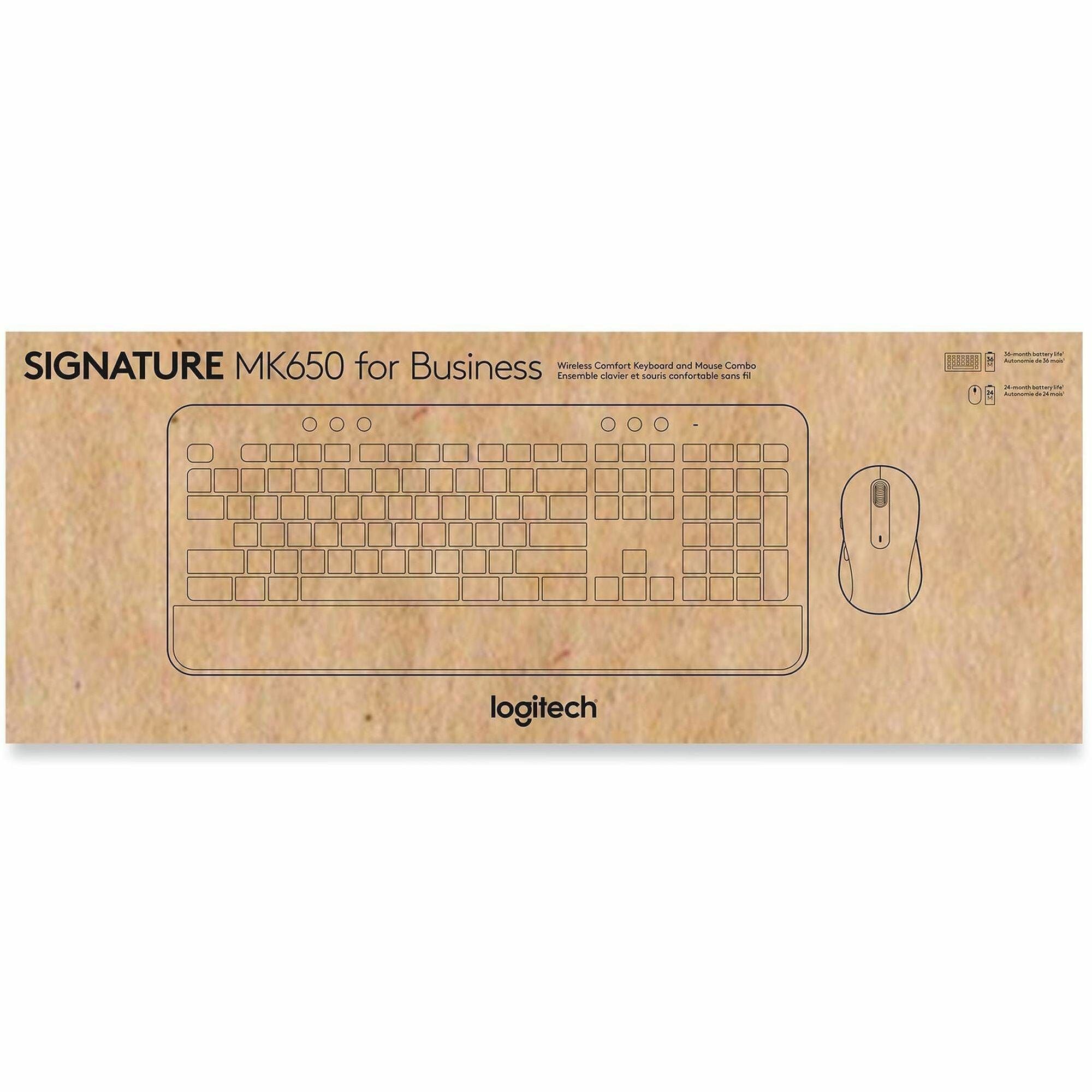 Signature MK650 Wireless Keyboard and Mouse Combo for Business, 2.4 GHz Frequency/32 ft Wireless Range, Off White