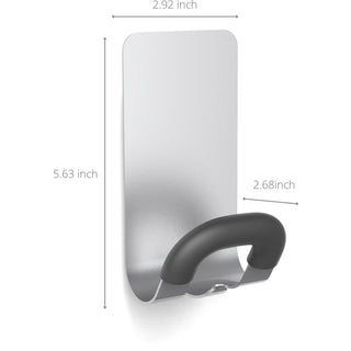 Alba Magnetic Coat Hook - 11.02 lb (5 kg) Capacity - for Coat, Metal, Cabinet, Door, Clothes, Umbrella, Key, Accessories - Acrylonitrile Butadiene Styrene (ABS) - Gray - 24 Carton