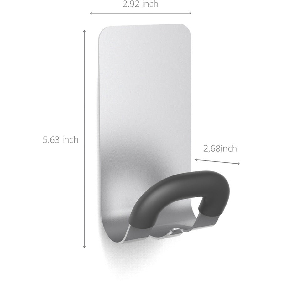 Magnetic Coat Peg, ABS/Magnet/Steel, Black/Silver, Supports 11 lbs