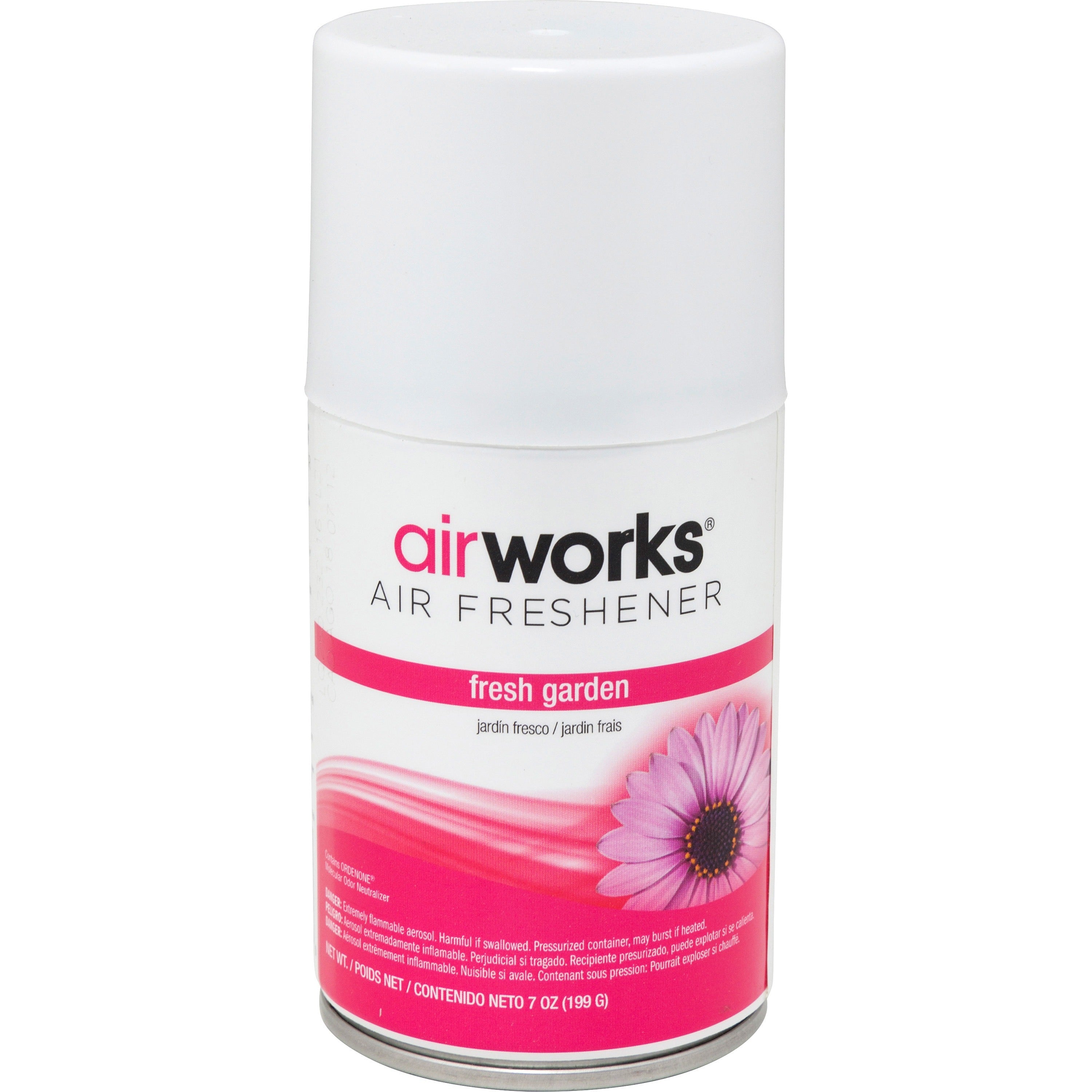 AirWorks Metered Aerosol Air Fresheners - Aerosol - 600 ft - 7 oz - Fresh Garden - 12 / Carton