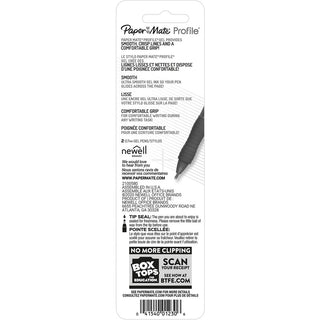 Paper Mate Profile Retractable Gel Pens - Medium Pen Point - 0.7 mm Pen Point Size - Retractable - Black Gel-based Ink - 2 / Pack