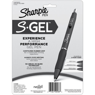 sharpie-s-gel-pens-medium-pen-point-07-mm-pen-point-size-black-gel-based-ink-fashion-blue-metal-barrel-8-pack_san2169764 - 2
