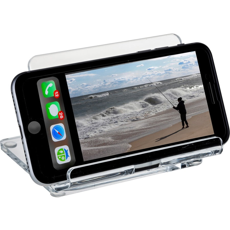 kantek-acrylic-mobile-phone-stand-portrait-landscape-acrylic-clear-adjustable-angle-foldable-non-skid-feet_ktkats600 - 6