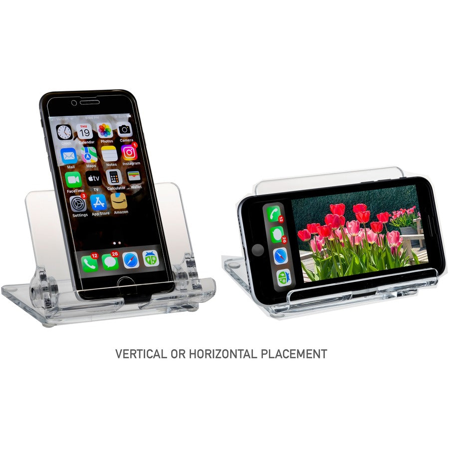 kantek-acrylic-mobile-phone-stand-portrait-landscape-acrylic-clear-adjustable-angle-foldable-non-skid-feet_ktkats600 - 4