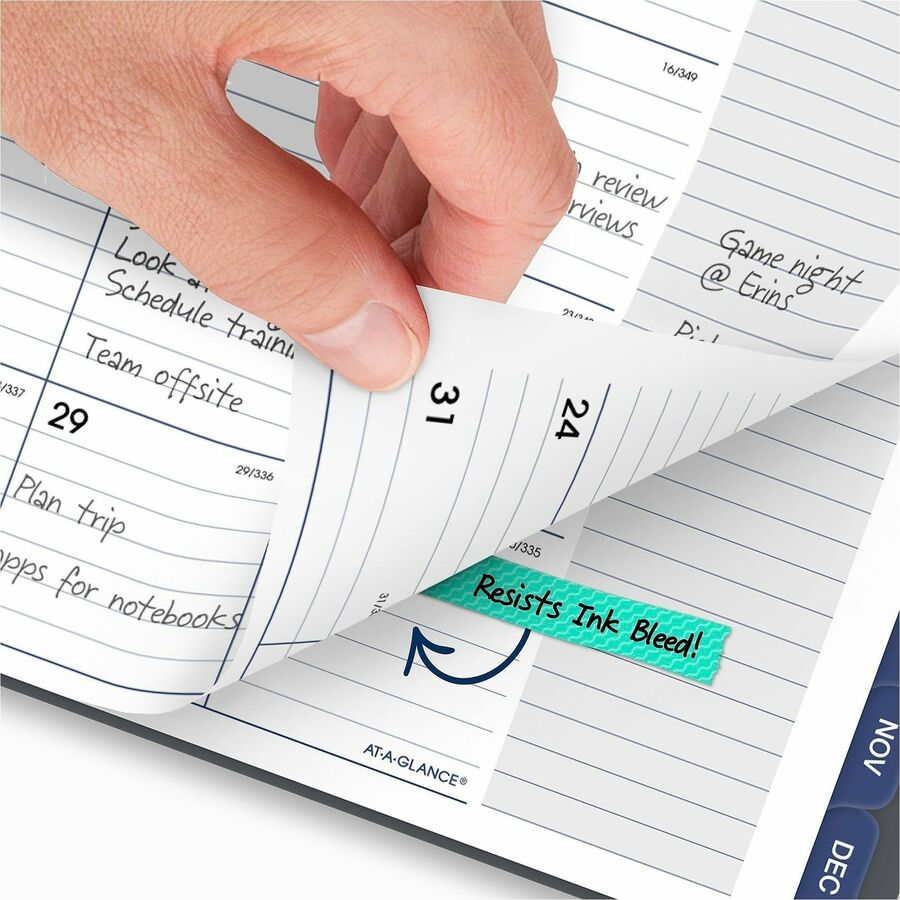 At-A-Glance DayMinder Planner - Large Size - Julian Dates - Monthly - 12 Month - January 2024 - December 2024 - 1 Month Double Page Layout - Twin Wire - Gray - 11" Height x 8.5" Width - Tabbed, Metric Conversion, Reference Calendar, Contact Sheet, No