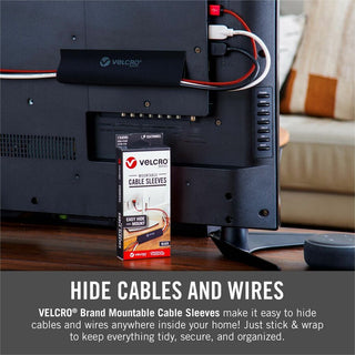 Mountable Cable Sleeves, 4.75" X 8", Black, 2/Pack