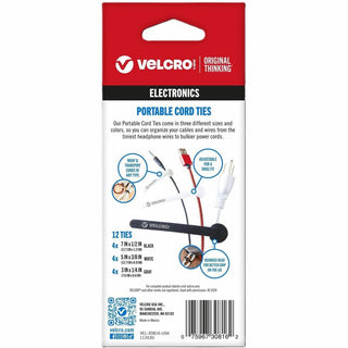 VELCRO Portable Cord Ties - Cable Tie - Multi - 12