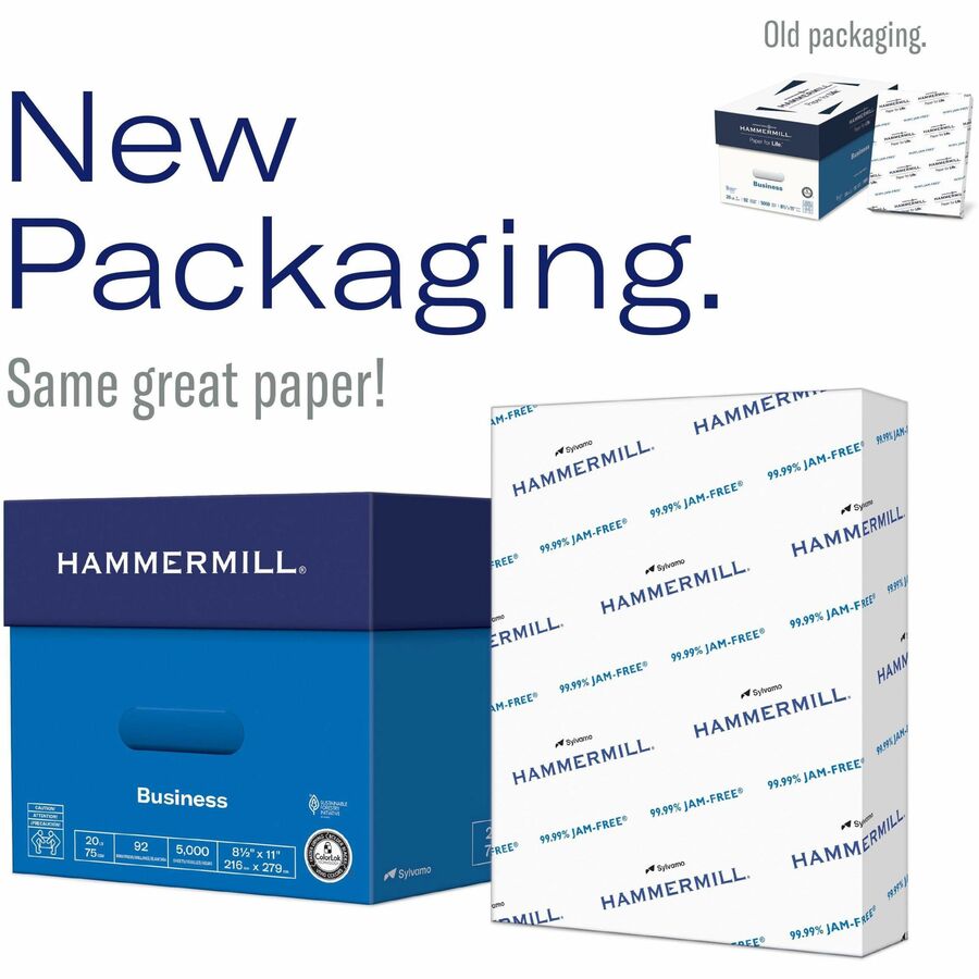 Hammermill Copy Plus Paper - White - 92 Brightness - Legal - 8 1/2" x 14" - 20 lb Basis Weight - 30 / Pallet - Sustainable Forestry Initiative (SFI) - Acid-free, Quick Drying - White