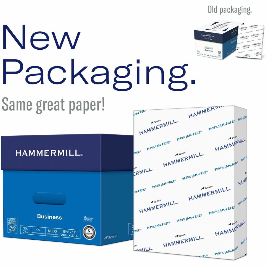 Hammermill Copy Plus Paper - White - 92 Brightness - Legal - 8 1/2" x 14" - 20 lb Basis Weight - 30 / Pallet - Sustainable Forestry Initiative (SFI) - Acid-free, Quick Drying - White - 7