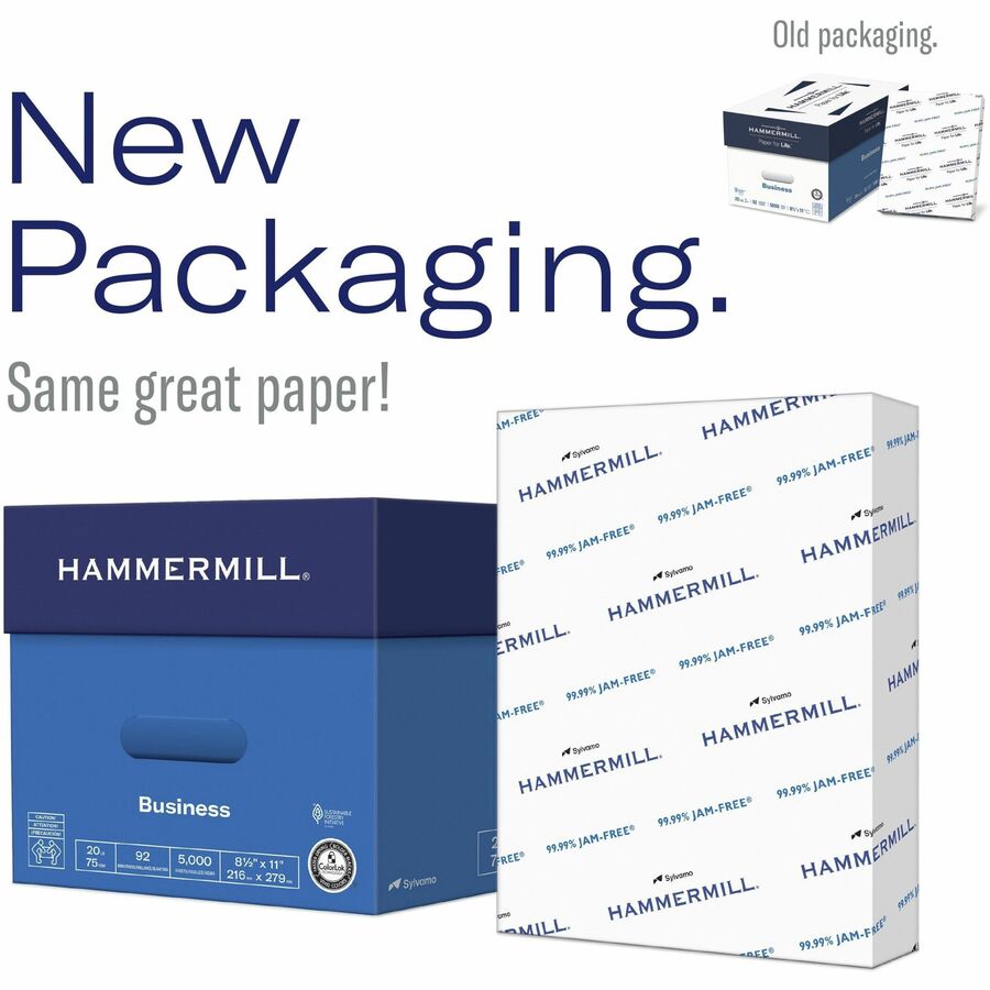 Hammermill Copy Plus Paper - White - 92 Brightness - Ledger/Tabloid - 11" x 17" - 20 lb Basis Weight - 40 / Pallet - Acid-free, Quick Drying - White - 6