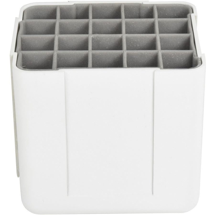 Deflecto Interlocking Marker Organizer - 4.3" Height x 4.4" Width x 3.4" DepthDesktop - Portable, Stackable - White - Acrylonitrile Butadiene Styrene (ABS) - 1 Each