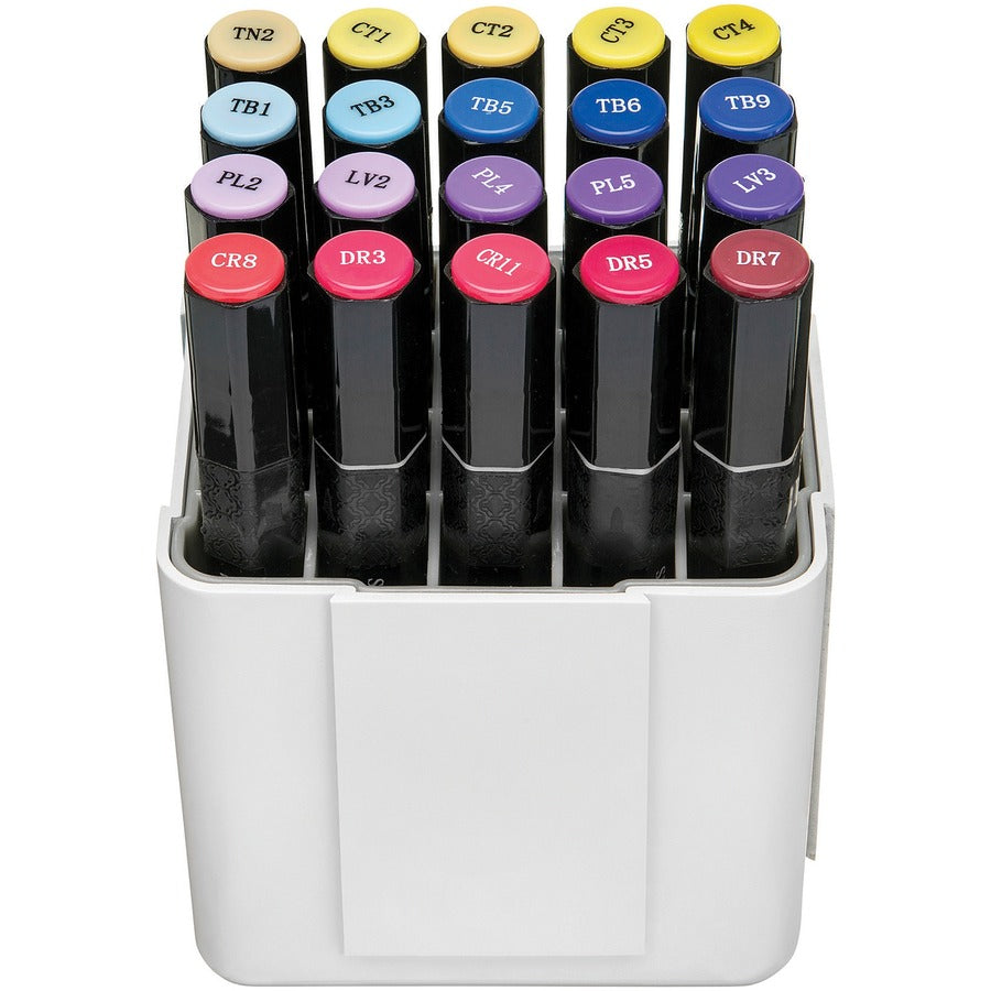 Deflecto Interlocking Marker Organizer - 4.3" Height x 4.4" Width x 3.4" DepthDesktop - Portable, Stackable - White - Acrylonitrile Butadiene Styrene (ABS) - 1 Each