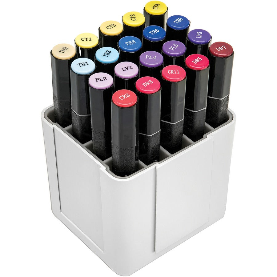 Deflecto Interlocking Marker Organizer - 4.3" Height x 4.4" Width x 3.4" DepthDesktop - Portable, Stackable - White - Acrylonitrile Butadiene Styrene (ABS) - 1 Each