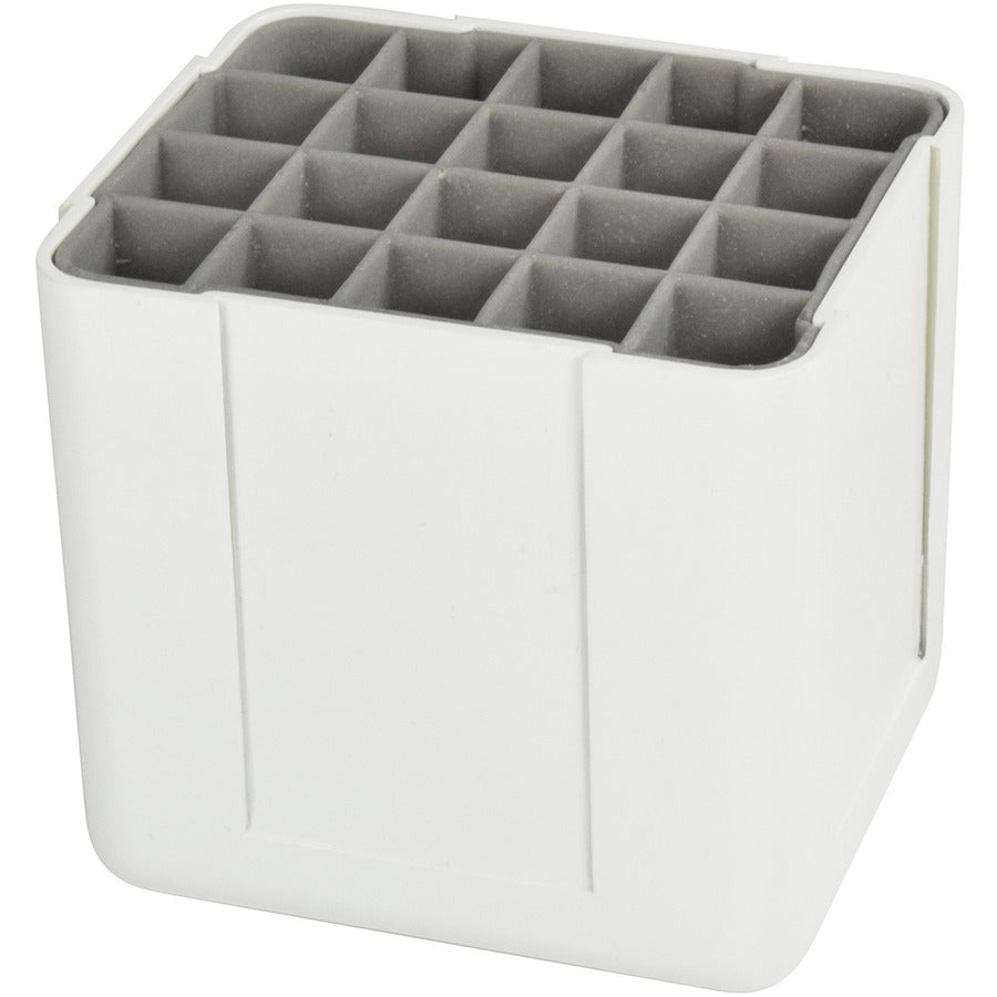 Deflecto Interlocking Marker Organizer - 4.3" Height x 4.4" Width x 3.4" DepthDesktop - Portable, Stackable - White - Acrylonitrile Butadiene Styrene (ABS) - 1 Each