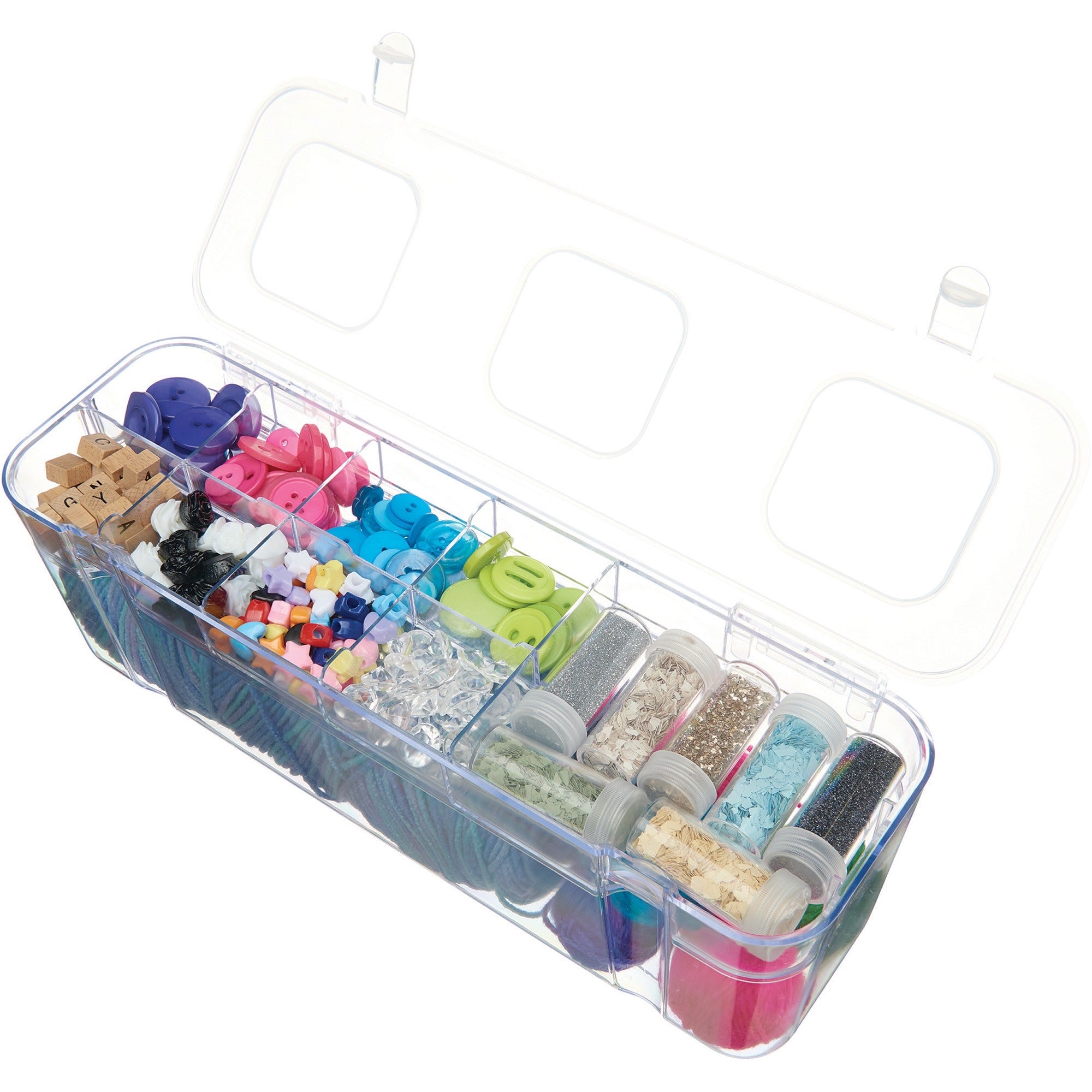 deflecto-caddy-storage-tray-9-compartments-13-height-x-131-width-x-38-depthdesktop-portable-stackable-clear-polystyrene-1-each_def29311cr - 2