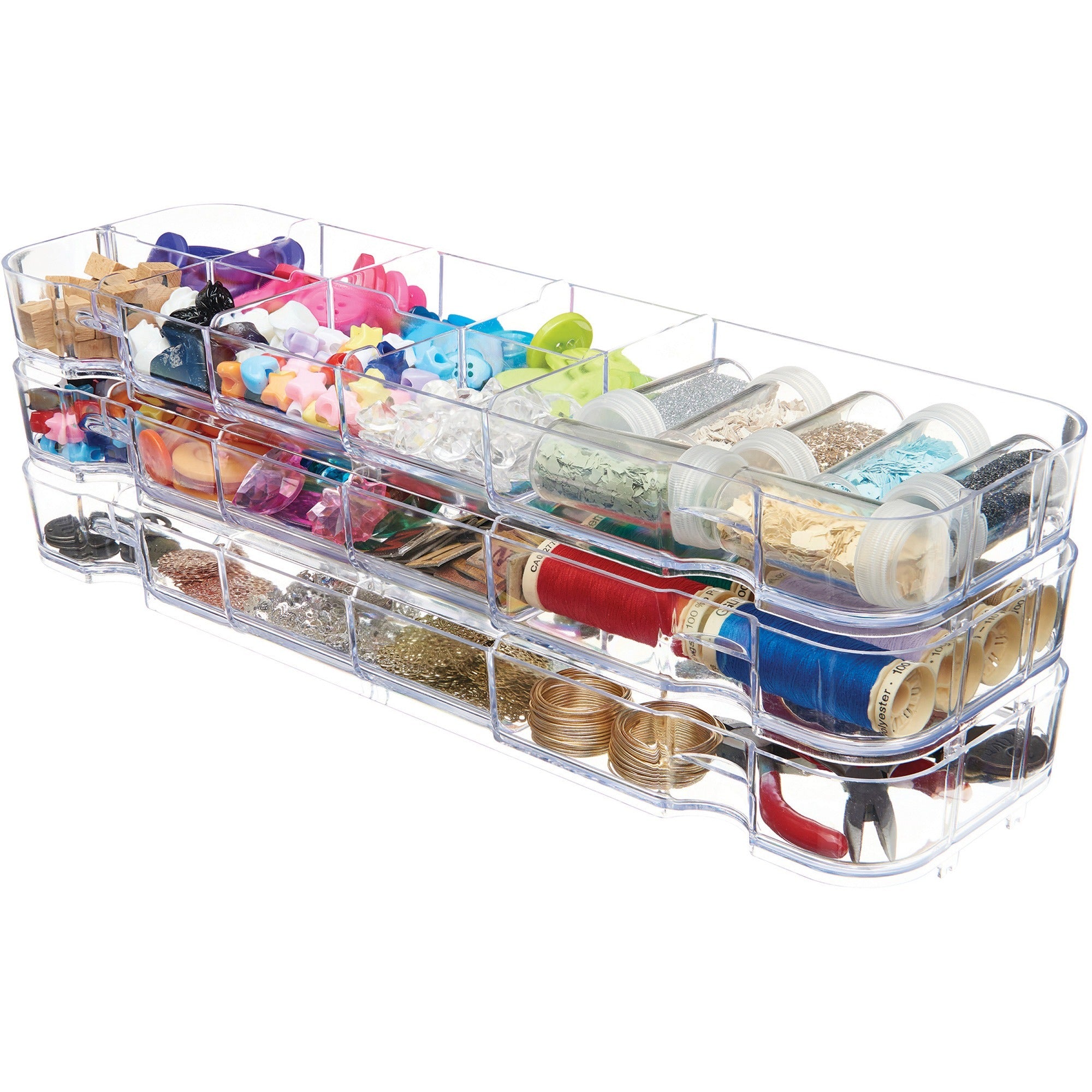 deflecto-caddy-storage-tray-9-compartments-13-height-x-131-width-x-38-depthdesktop-portable-stackable-clear-polystyrene-1-each_def29311cr - 4