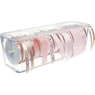 Deflecto Ribbon Dispenser - 4.4" Height x 13.3" Width x 4.2" DepthDesktop - Lid, Portable, Stackable, Wall Mountable - Clear - Plastic, Polypropylene - 1 Each