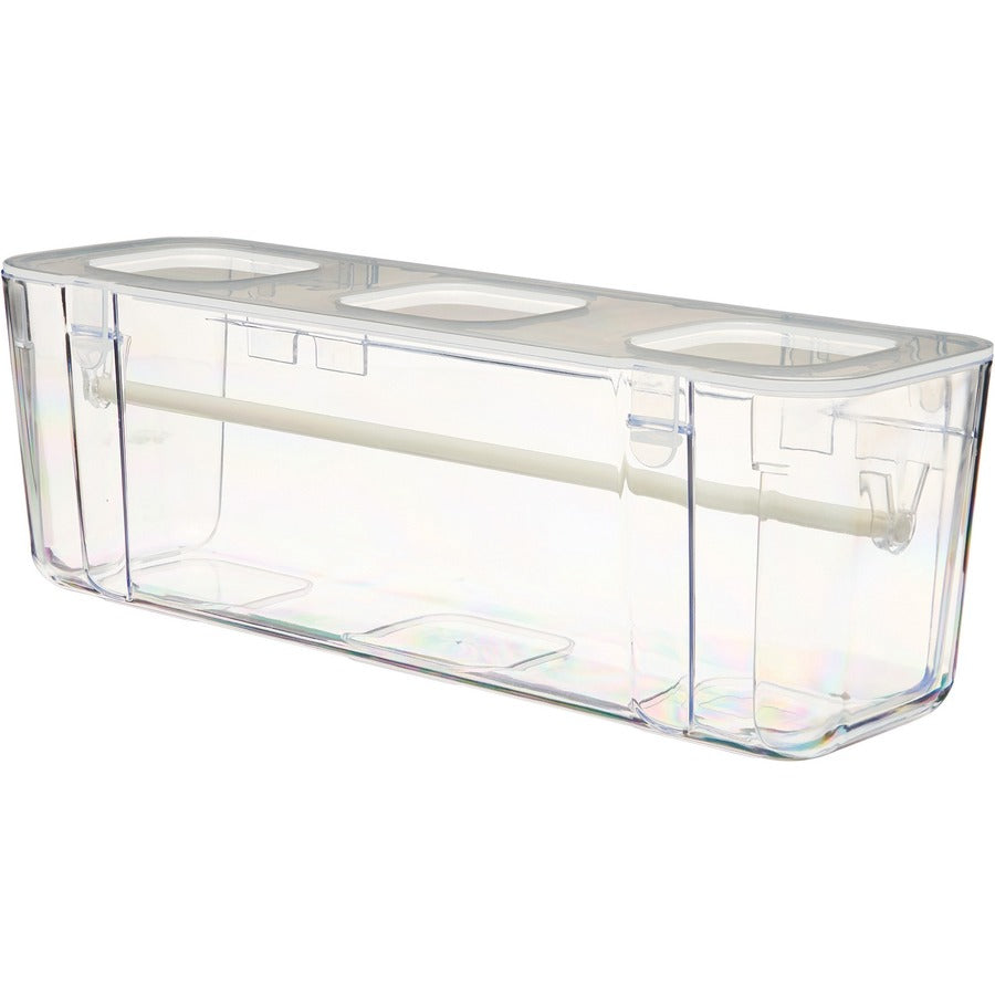 Deflecto Ribbon Dispenser - 4.4" Height x 13.3" Width x 4.2" DepthDesktop - Lid, Portable, Stackable, Wall Mountable - Clear - Plastic, Polypropylene - 1 Each