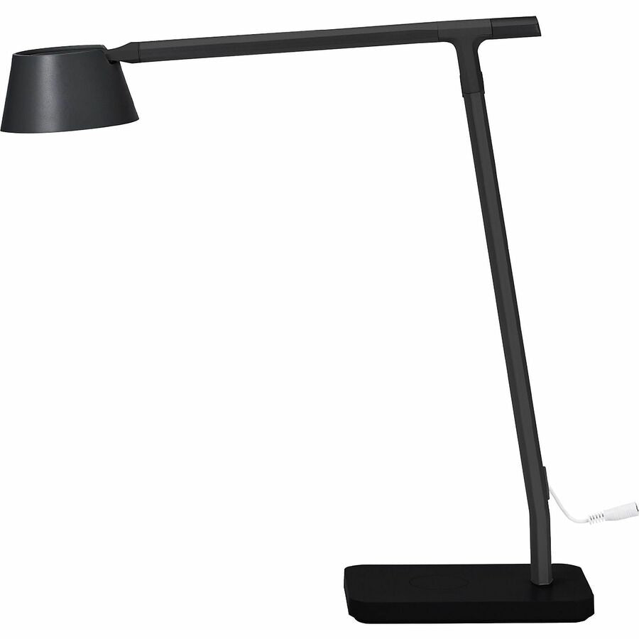 Bostitch Verve Adjustable LED Desk Lamp - LED Bulb - Adjustable, Dimmable, Adjustable Brightness, Clock, Durable, Wireless Charging, Swivel Base, Color Changing Mode - Aluminum - Desk Mountable - Black - for Desk - Alexa Supported
