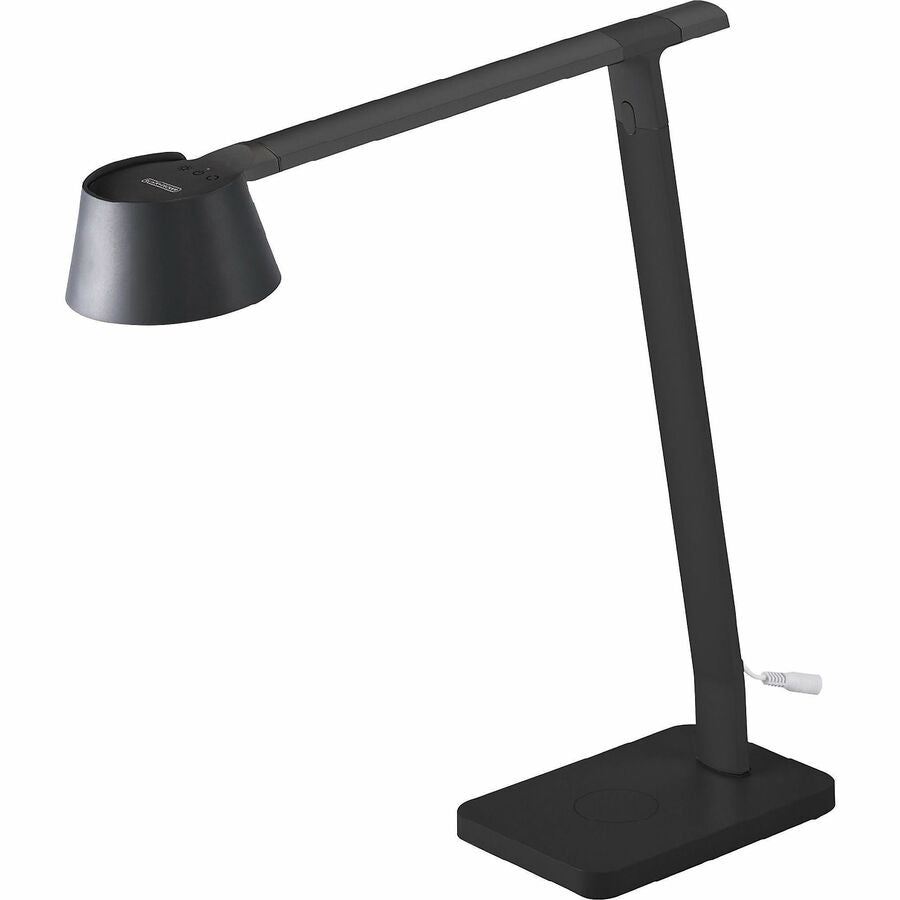 Bostitch Verve Adjustable LED Desk Lamp - LED Bulb - Adjustable, Dimmable, Adjustable Brightness, Clock, Durable, Wireless Charging, Swivel Base, Color Changing Mode - Aluminum - Desk Mountable - Black - for Desk - Alexa Supported