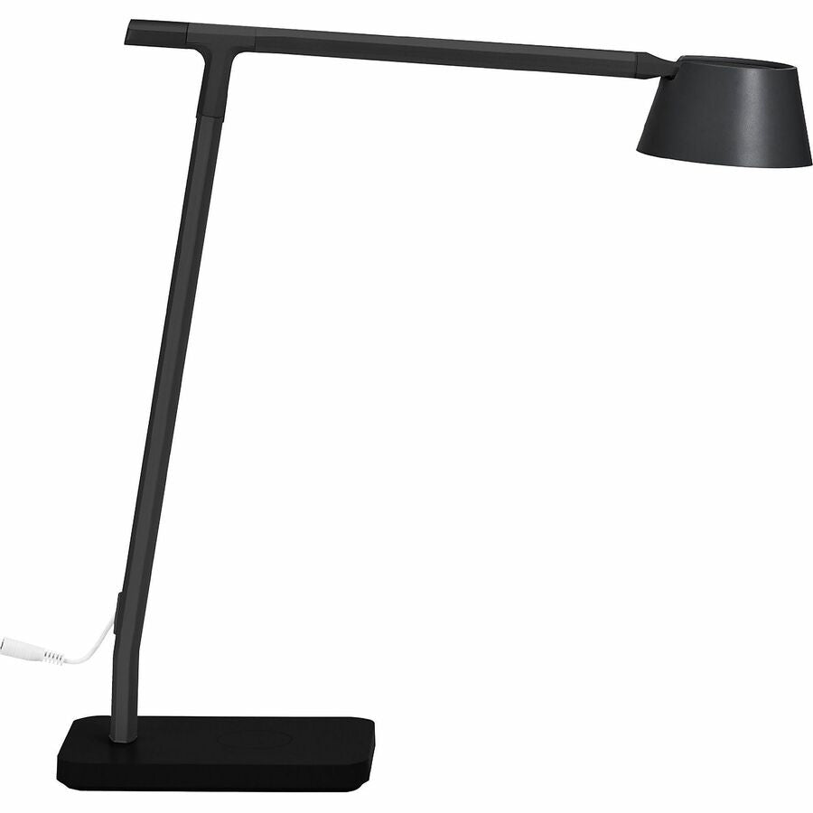 Bostitch Verve Adjustable LED Desk Lamp - LED Bulb - Adjustable, Dimmable, Adjustable Brightness, Clock, Durable, Wireless Charging, Swivel Base, Color Changing Mode - Aluminum - Desk Mountable - Black - for Desk - Alexa Supported