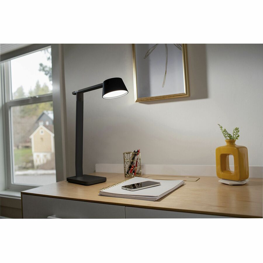 bostitch-verve-adjustable-led-desk-lamp-led-bulb-adjustable-dimmable-adjustable-brightness-clock-durable-usb-charging-swivel-base-color-changing-mode-aluminum-desk-mountable-black-for-desk-alexa-supported_bos2200usbsmbk - 7