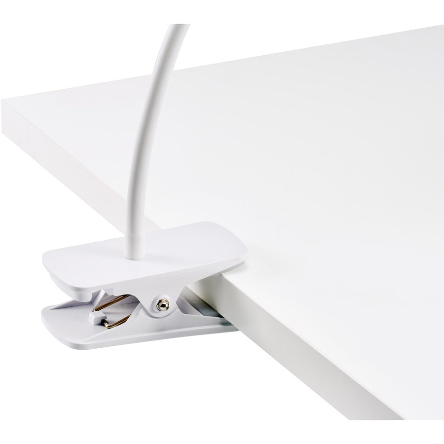 Bostitch Adjustable LED Clamp Light - 5.20 W LED Bulb - Adjustable, Flexible Neck, Adjustable Head - Silicone - Desk Mountable, Wall Mountable - White - for Desk, Cubicle, Home, Office, Classroom, Communal Area