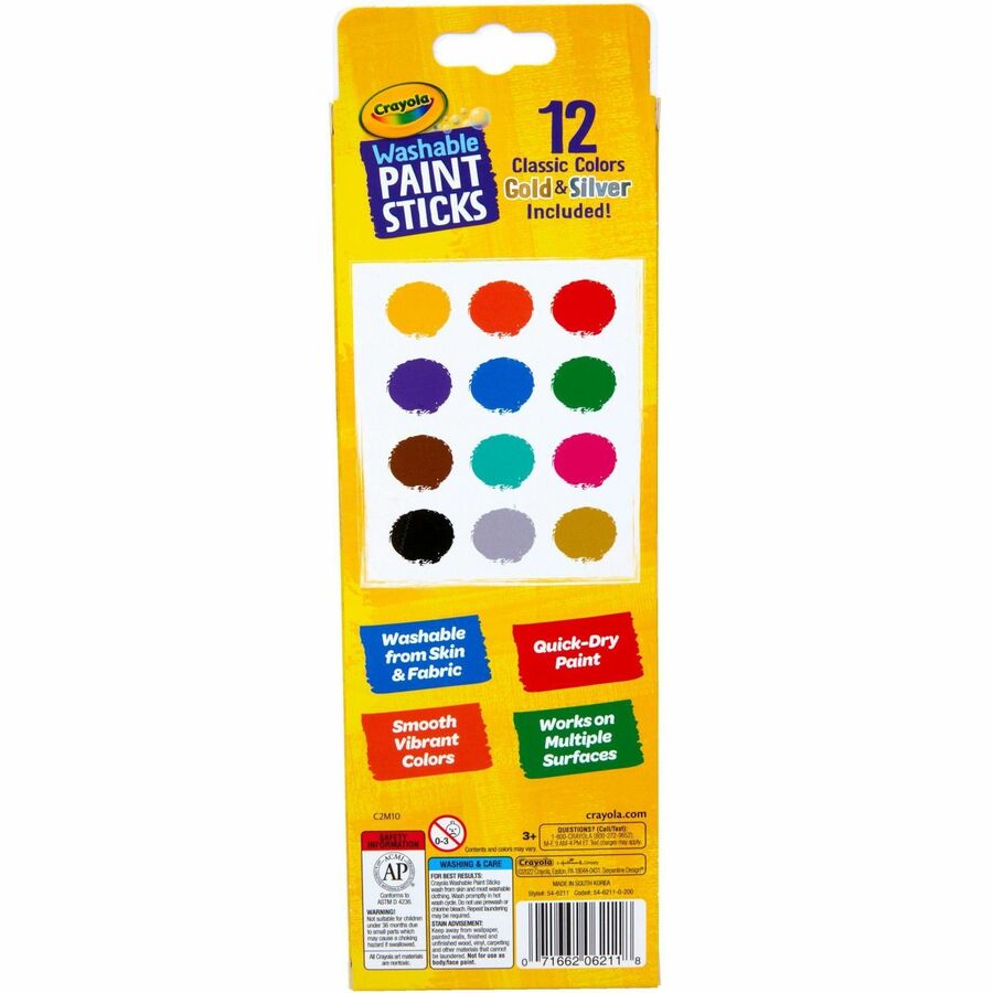 Crayola Project Quick-Dry Paint Sticks - Stick - 1 Pack - Multicolor