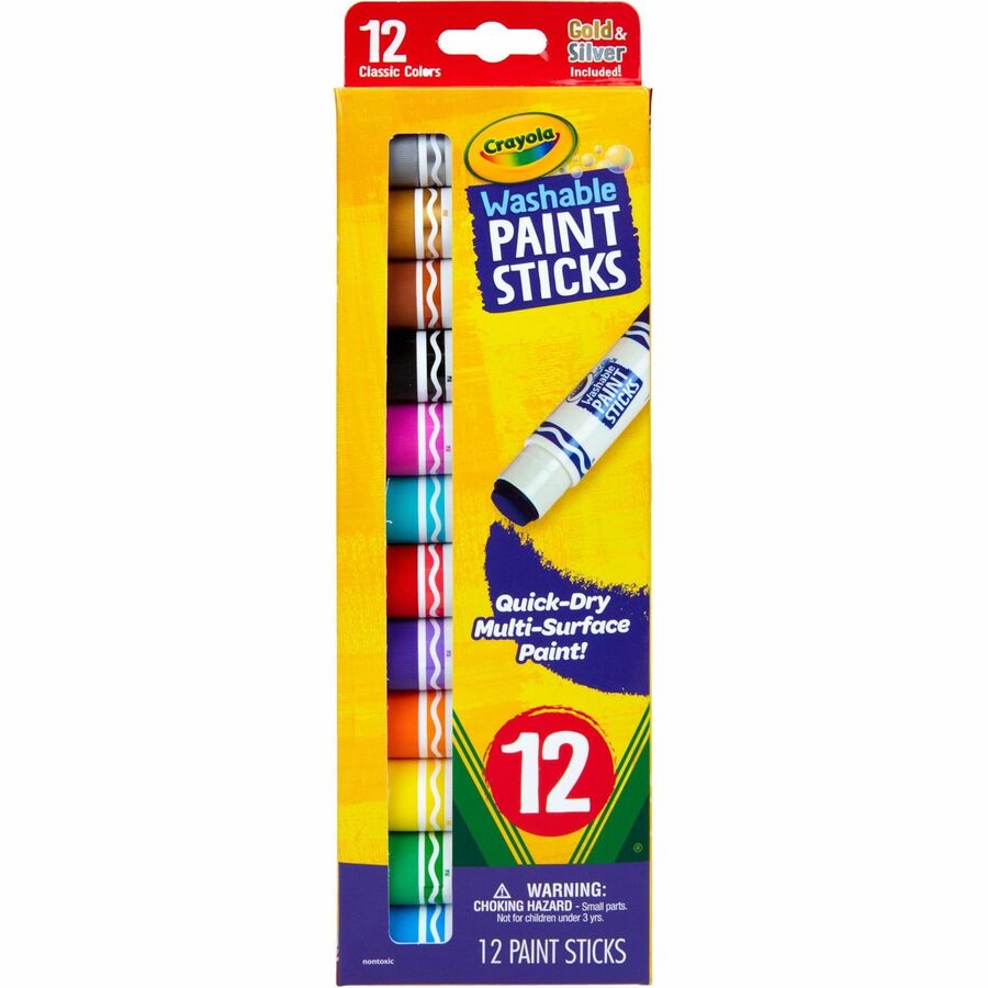 Crayola Project Quick-Dry Paint Sticks - Stick - 1 Pack - Multicolor