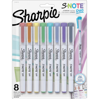 Sharpie S-Note Duo Dual-Tip Markers - Chisel, Bullet Marker Point Style - Assorted - 6 / Box