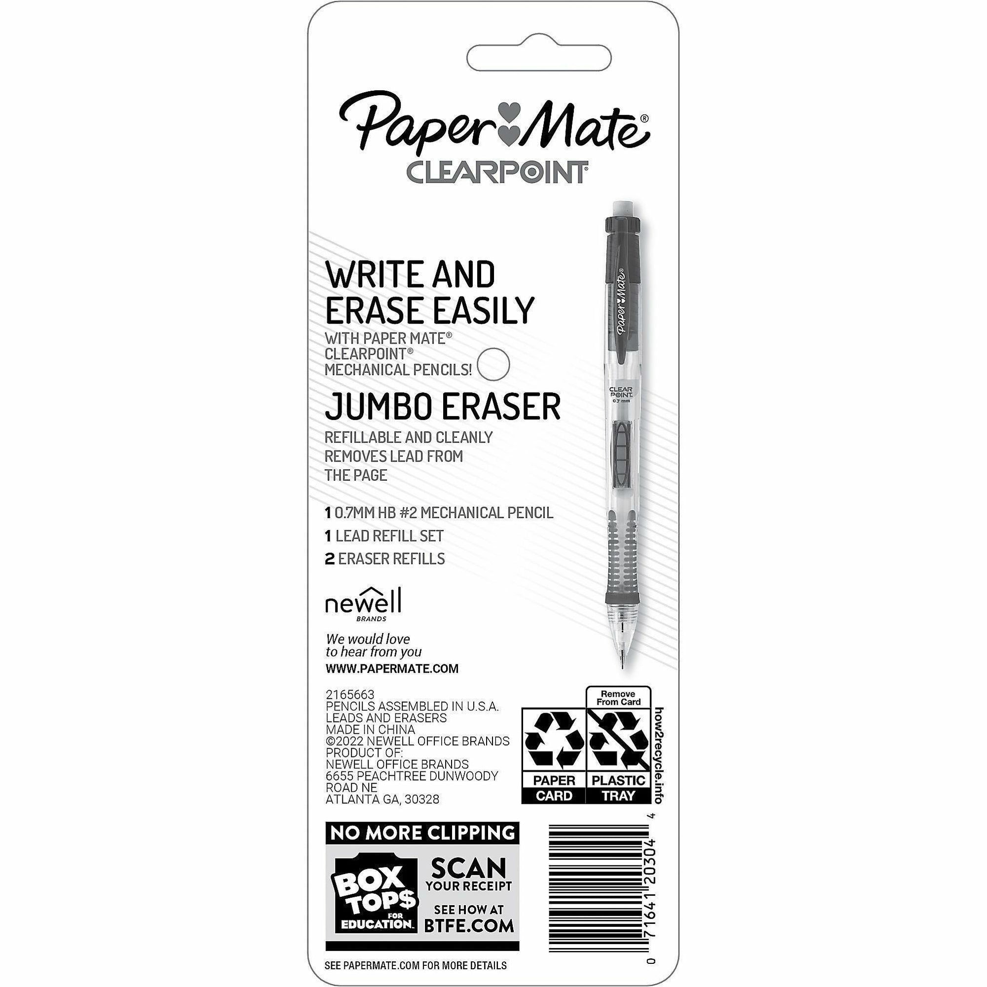 paper-mate-clearpoint-mechanical-pencils-07-mm-lead-diameter-black-barrel-1-pack_pap2164289 - 2