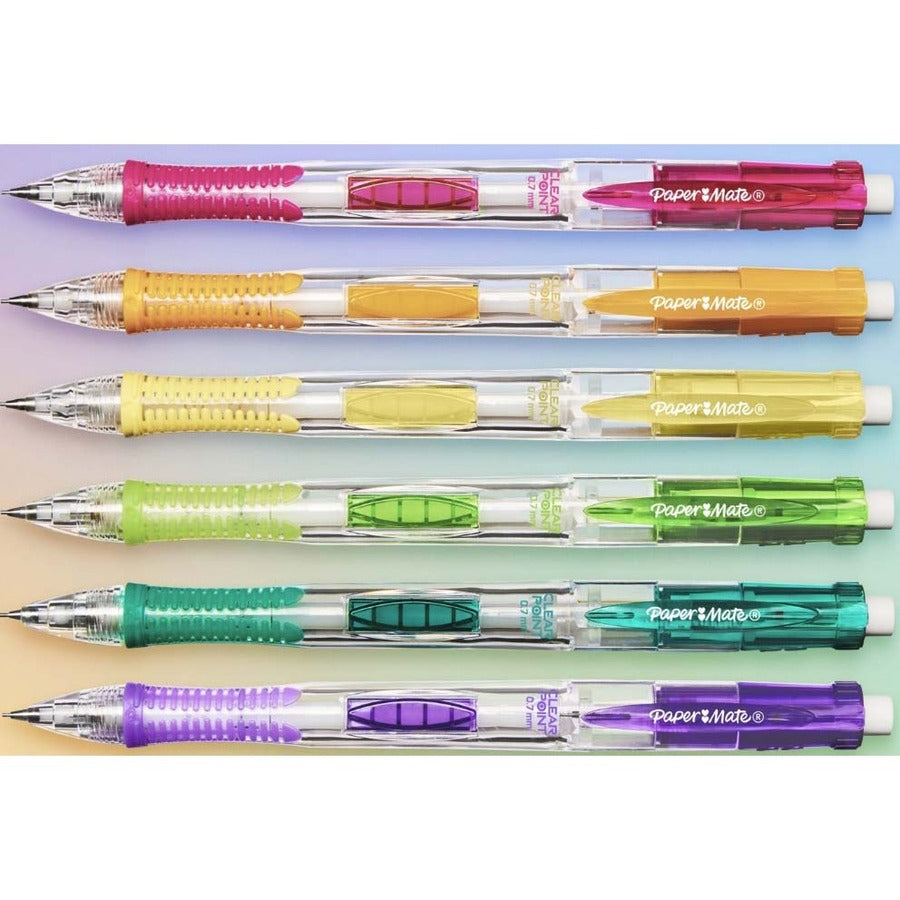 Paper Mate Clearpoint Mechanical Pencils - 0.7 mm Lead Diameter - Assorted Barrel - 6 / Pack