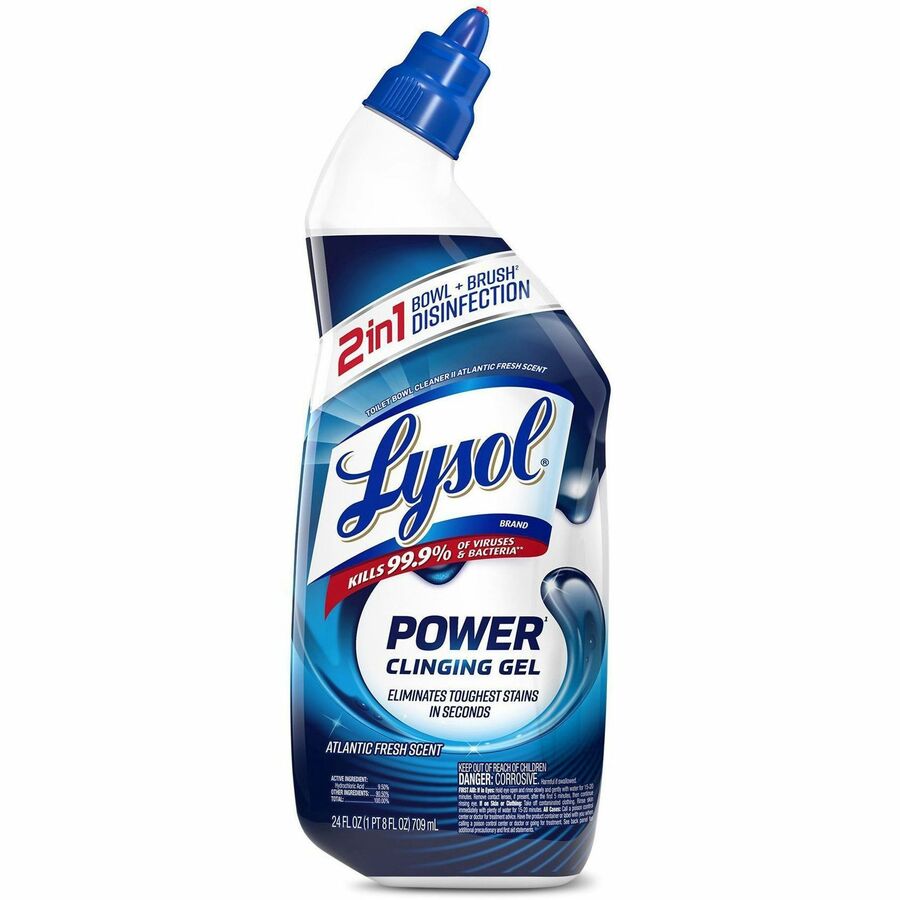 Lysol Toilet Bowl Cleaner - 24 fl oz (0.8 quart) - Atlantic Fresh ScentBottle - 9 / Carton - Disinfectant - Blue