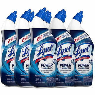 Lysol Toilet Bowl Cleaner - 24 fl oz (0.8 quart) - Atlantic Fresh ScentBottle - 9 / Carton - Disinfectant - Blue