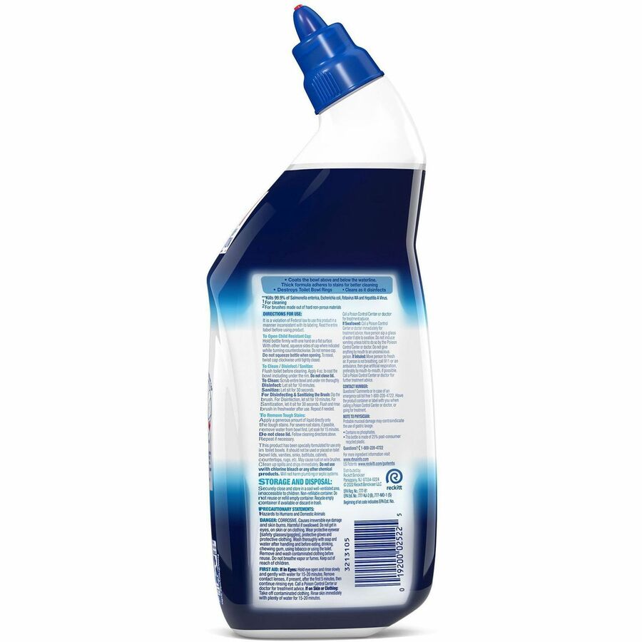 Lysol Toilet Bowl Cleaner - 24 fl oz (0.8 quart) - Atlantic Fresh ScentBottle - 9 / Carton - Disinfectant - Blue