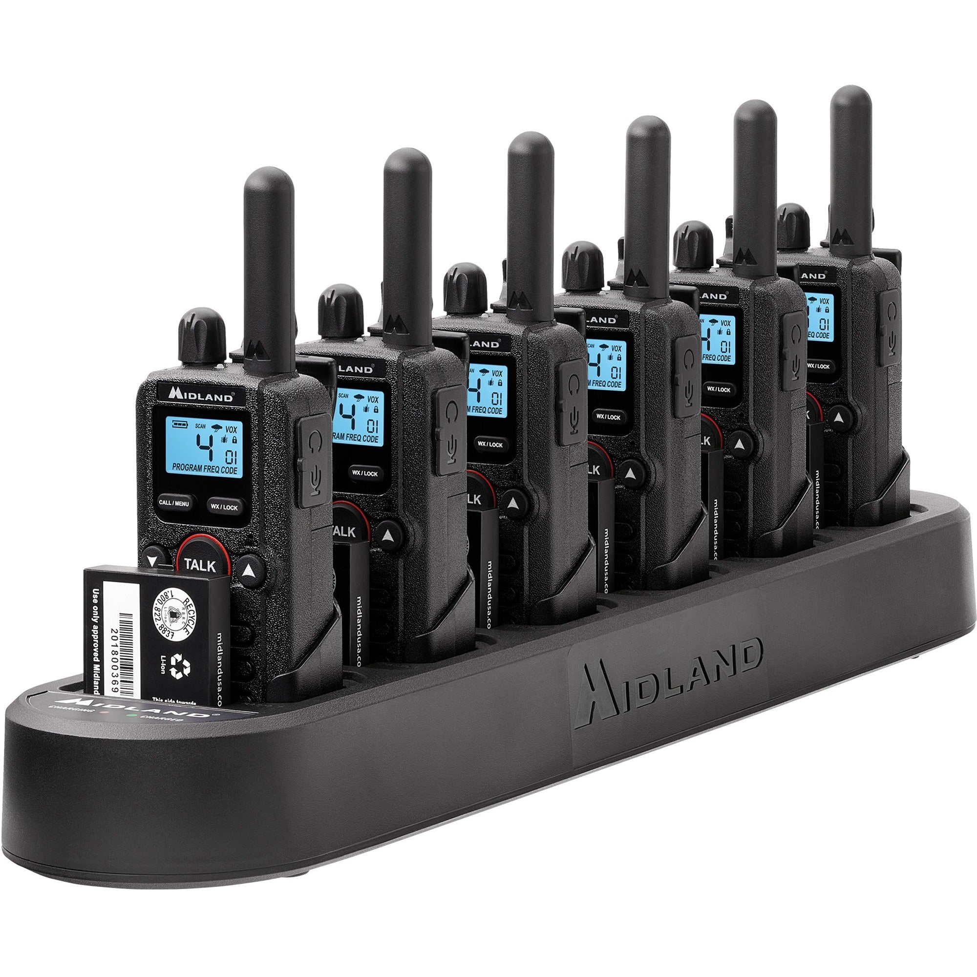 Midland BizTalk BR180X6BGC On-Site Business Radio Bundle Pack - 4 Radio Channels - 142 Total Privacy Codes - Lightweight - Lithium Ion (Li-Ion) - Gray - 6 / Pack