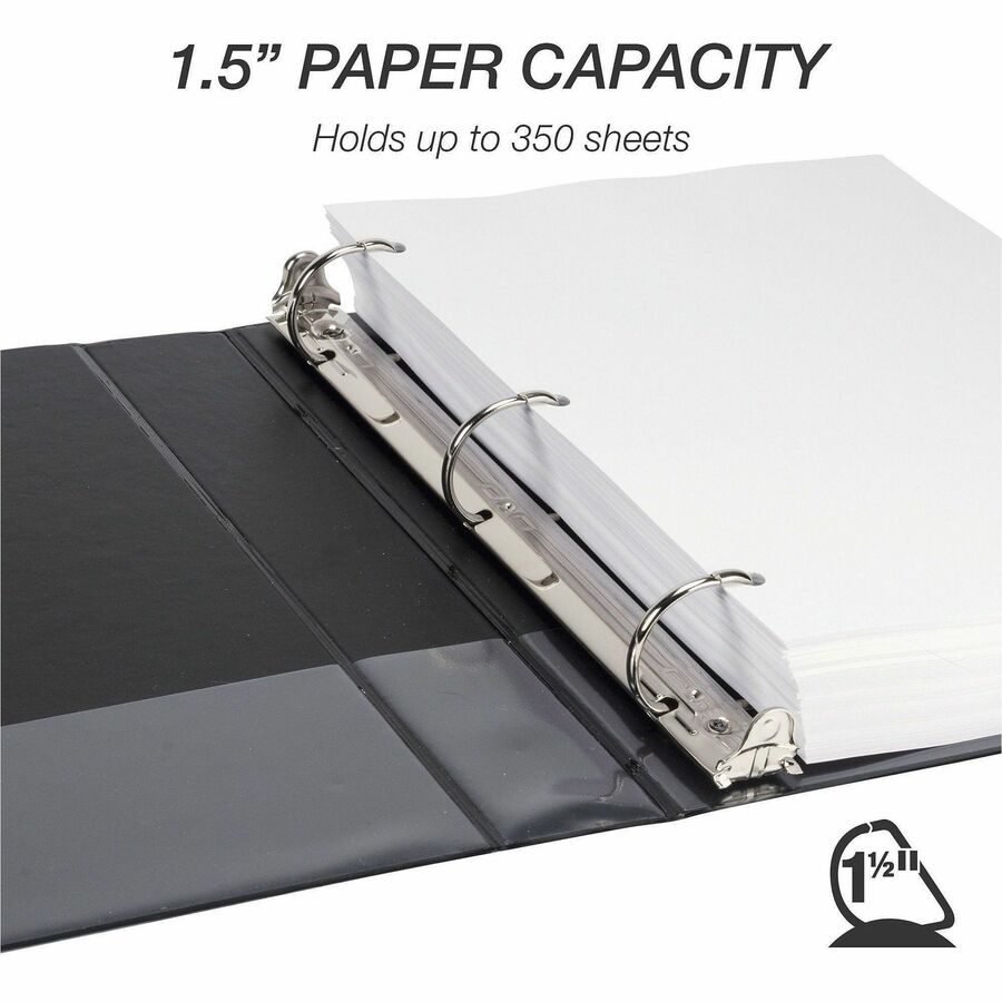 Samsill Durable View Binders - 1 1/2" Binder Capacity - Letter - 8 1/2" x 11" Sheet Size - 350 Sheet Capacity - D-Ring Fastener(s) - 2 Internal Pocket(s) - Chipboard, Polypropylene - Assorted - Recycled - Clear Overlay, Durable, Non-glare, PVC-free,