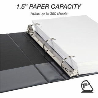Samsill Durable View Binders - 1 1/2" Binder Capacity - Letter - 8 1/2" x 11" Sheet Size - 350 Sheet Capacity - D-Ring Fastener(s) - 2 Internal Pocket(s) - Chipboard, Polypropylene - Assorted - Recycled - Clear Overlay, Durable, Non-glare, PVC-free,