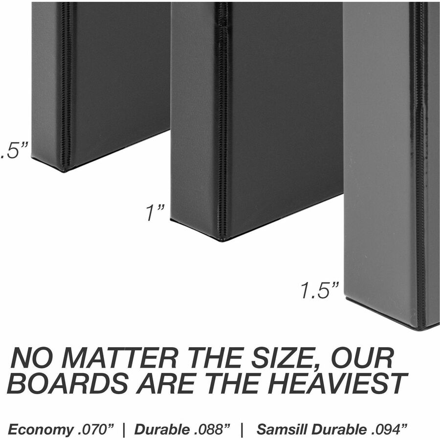 Durable D-Ring View Binders, 3 Rings, 1" Capacity, 11 x 8.5, Black/Blue/Green/Red, 4/Pack