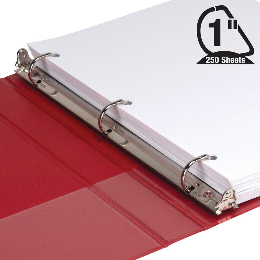 Durable D-Ring View Binders, 3 Rings, 1" Capacity, 11 x 8.5, Black/Blue/Green/Red, 4/Pack