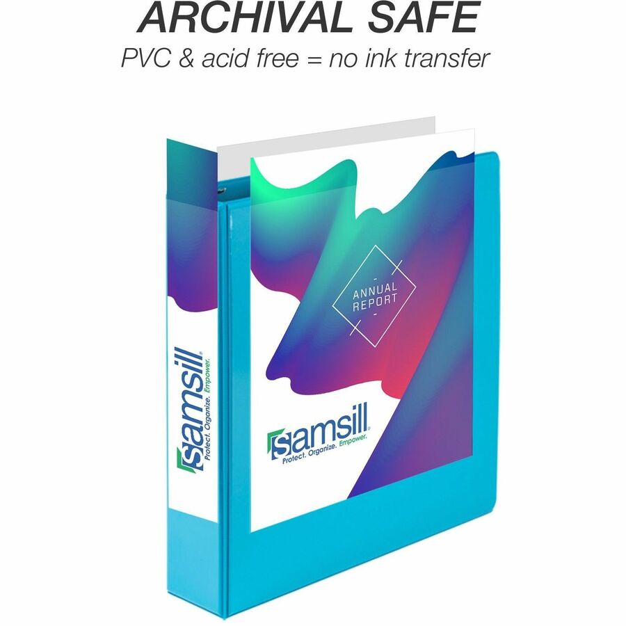 Durable D-Ring View Binders, 3 Rings, 2" Capacity, 11 x 8.5, Blueberry/Blue Coconut/Dragonfruit/Purple, 4/Pack