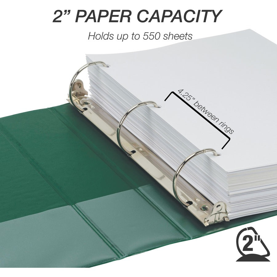 Durable D-Ring View Binders, 3 Rings, 2" Capacity, 11 x 8.5, Black/Blue/Green/Red, 4/Pack