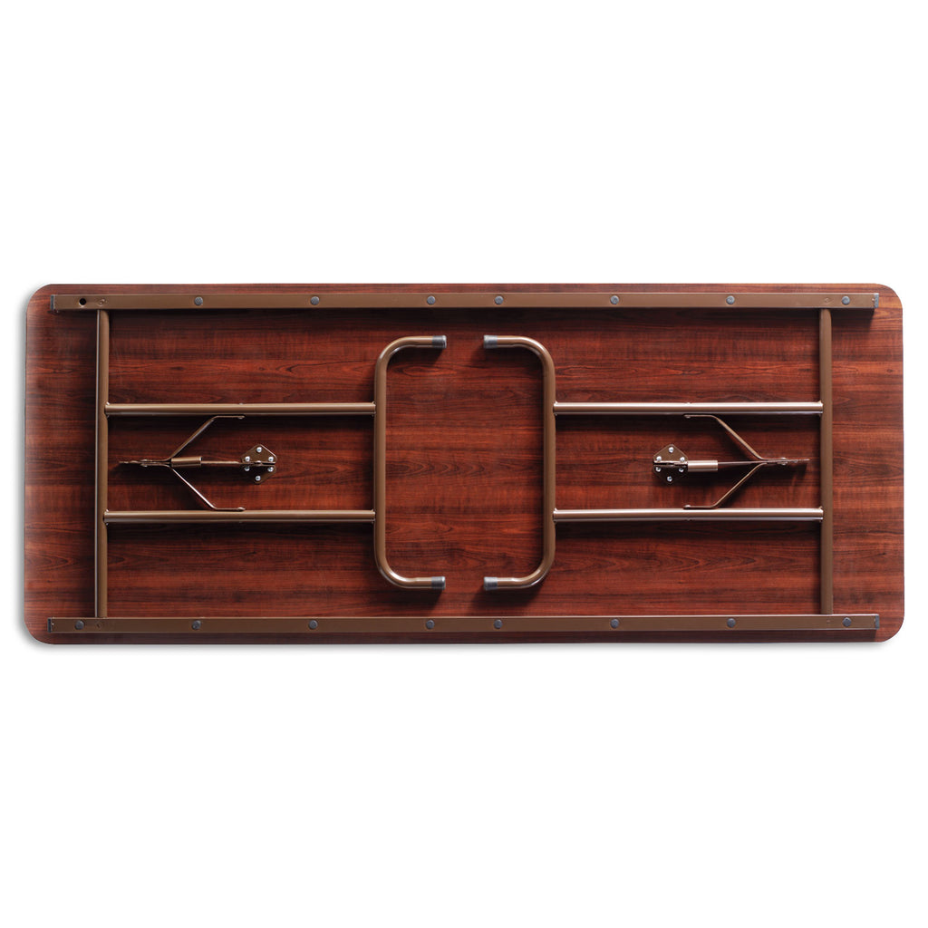 Wood Folding Table, Rectangular, 71.88w x 29.88d x 29.13h, Mahogany
