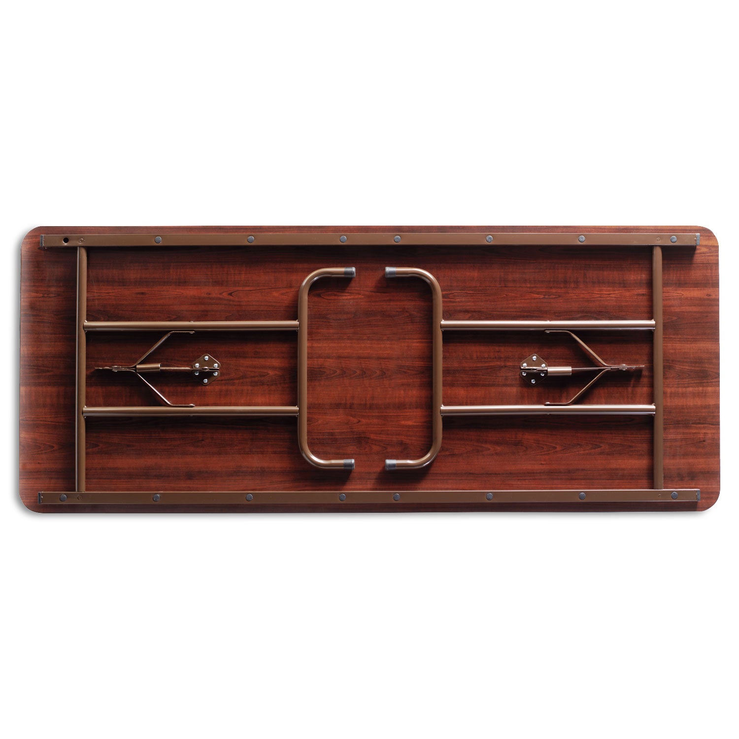 Wood Folding Table, Rectangular, 71.88w x 29.88d x 29.13h, Mahogany