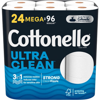 cottonelle-ultra-clean-toilet-paper-1-ply-312-sheets-roll-white-fiber-flushable-clog-safe-sewer-safe-septic-safe-chemical-free-dye-free-thick-absorbent-fragrance-free-paraben-free-for-toilet-24-pack_kcc54161 - 1