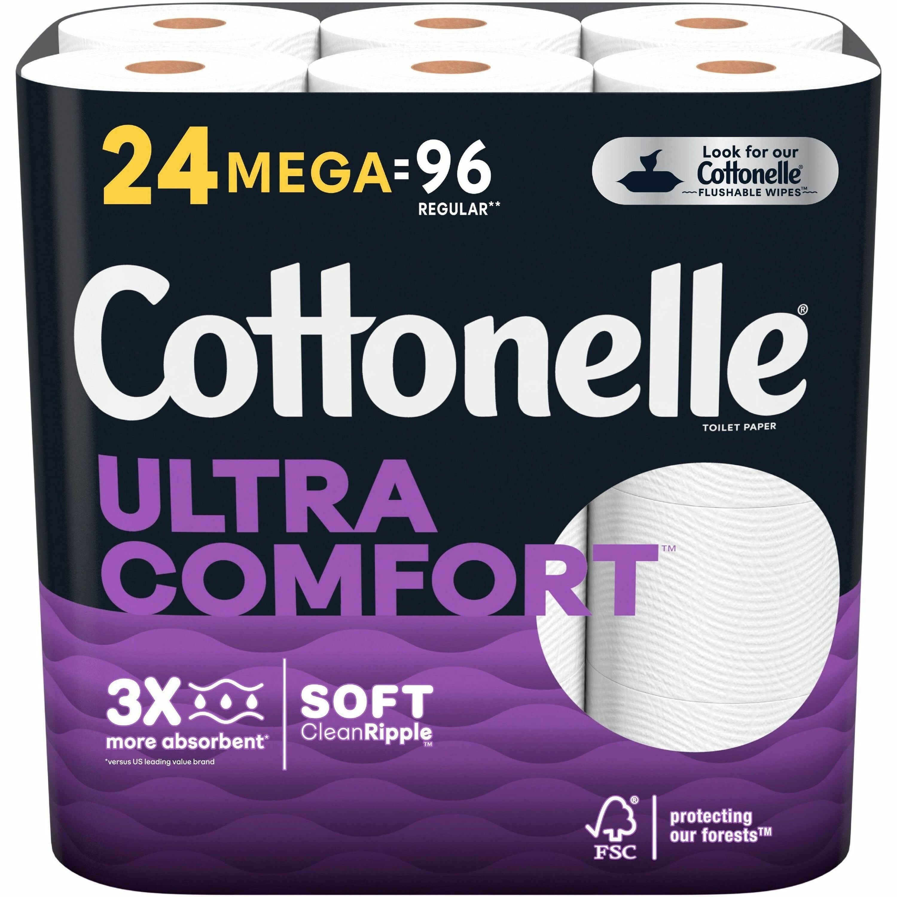 cottonelle-ultra-comfort-toilet-paper-2-ply-268-sheets-roll-white-fiber-moisture-absorbent-septic-safe-sewer-safe-chemical-free-dye-free-flushable-clog-safe-thick-paraben-free-fragrance-free-for-toilet-24-pack_kcc54174 - 1