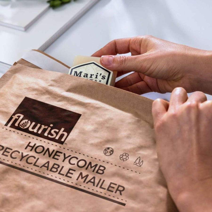 Duck Brand Flourish Honeycomb Recyclable Mailers - Mailing/Shipping - 14 4/5" Length - Flap - 1 Each - Brown