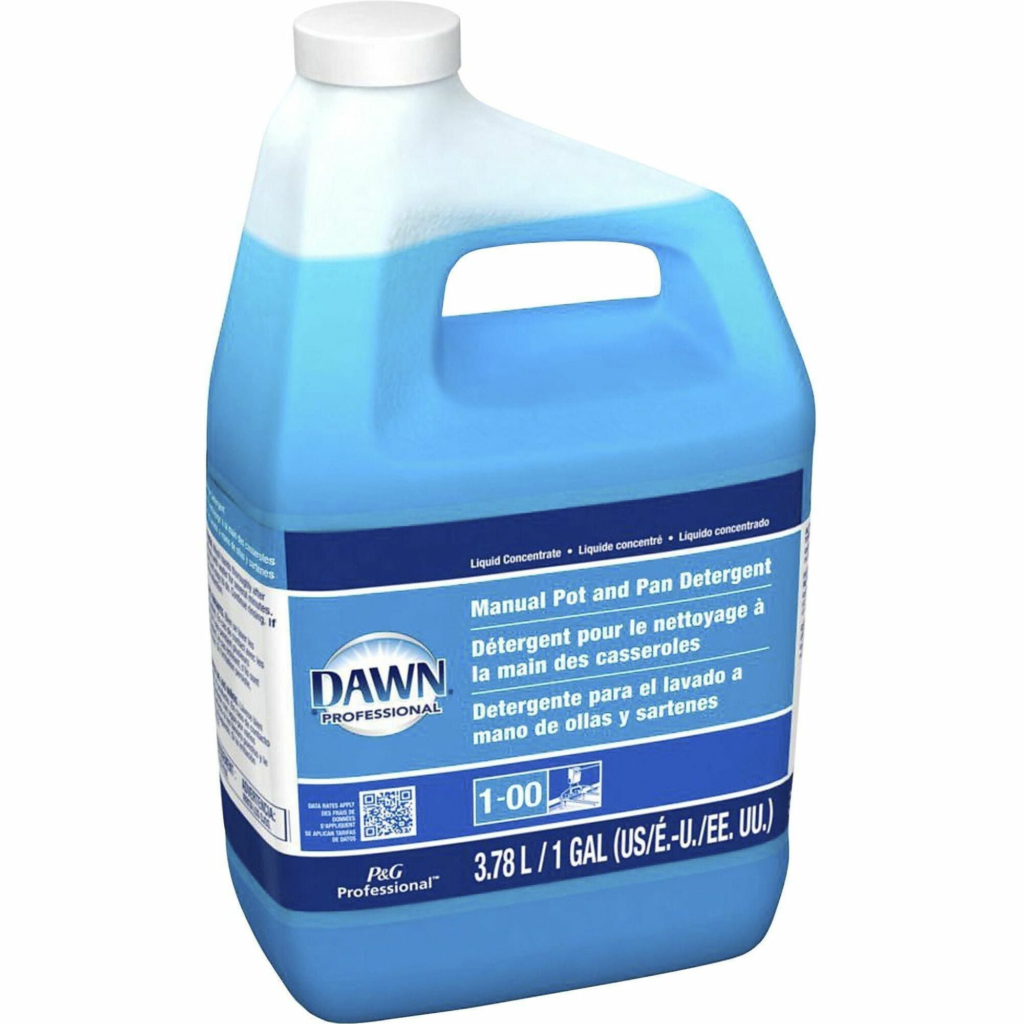 Dawn Manual Pot/Pan Detergent - Concentrate Liquid - 128 fl oz (4 quart) - Original Scent - 4 / Carton - Blue