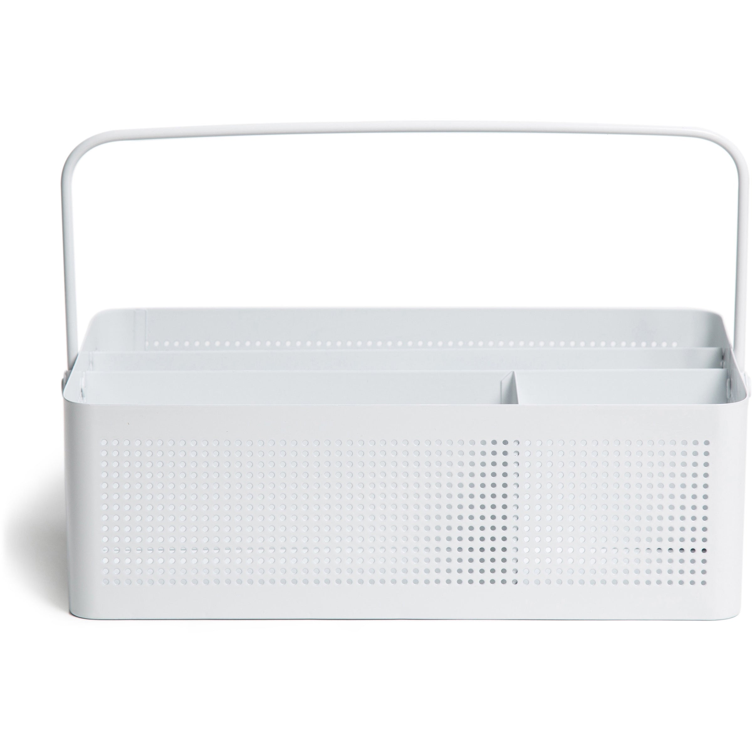 U Brands Perforated All-in-One Desktop Caddy - 4 Compartment(s) - Durable, Portable, Handle - Metal - 1 Each