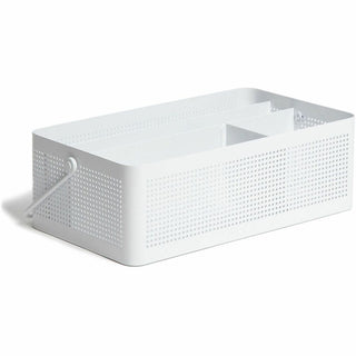 U Brands Perforated All-in-One Desktop Caddy - 4 Compartment(s) - Durable, Portable, Handle - Metal - 1 Each